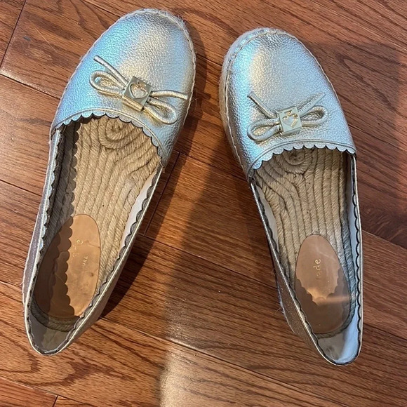 Kate Spade Metallic Gold Loranne Slip on Espadrilles Sz 7 - Picture 14 of 15